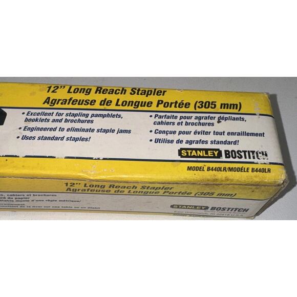 Stanley Bostitch 12" Long Reach Stapler B440LR Staple Book Binding Pamphlets - Picture 3 of 3